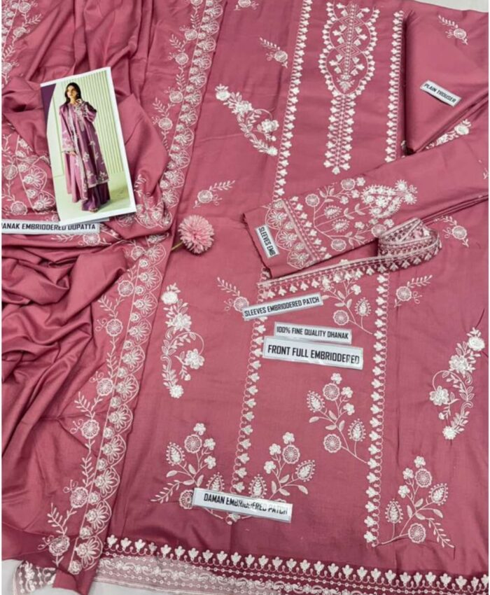 Dhanak 3 Piece Heavy Embroidered Suit