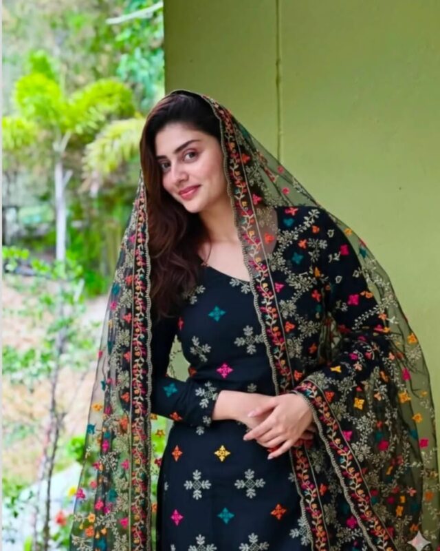 Khaddi Net Heavy Embroidered 3-Piece Dress 2K25 | Fancy Phulkari Dupatta & Katan Silk Trouser | Premium Quality Women’s Winter Collection