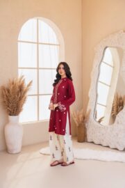ZARF Embroidery Premium Stone Linen Stitched 2PC Farshi Suit - Image 3