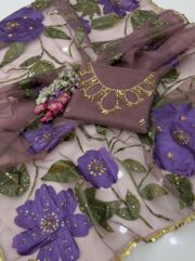 Premium Handwork Organza – Luxury 2PC Party Wear Dress - Image 3