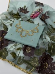 Premium Handwork Organza – Luxury 2PC Party Wear Dress - Image 7