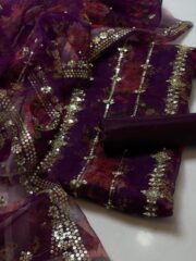 Premium Organza Collection – Digital Embroidered 3PC Suit (Pearls Work) - Image 13