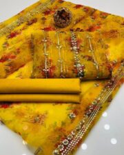 Premium Organza Collection – Digital Embroidered 3PC Suit (Pearls Work) - Image 12