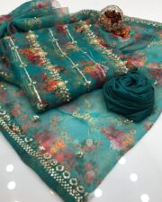 Premium Organza Collection – Digital Embroidered 3PC Suit (Pearls Work) - Image 10