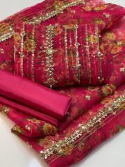 Premium Organza Collection – Digital Embroidered 3PC Suit (Pearls Work) - Image 5