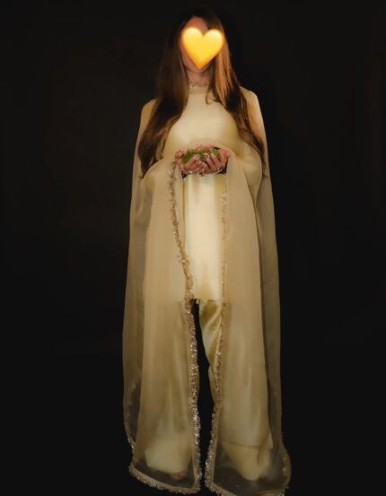 Eid Collection | Short Length Shirt with Farshi Shalwar & Organza Dupatta