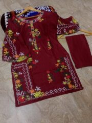 Multi Embroidery Shirt With Trouser – 2PCs - Image 6