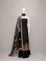Premium Soft Net Heavy Embroidered 3 Piece Suit – Front & Back Same Design