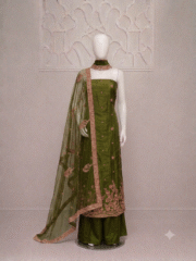 Premium Soft Net Heavy Embroidered 3 Piece Suit – Front & Back Same Design - Image 10