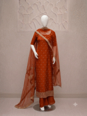 Premium Soft Net Fancy 3 Piece Suit – Heavy Katori Sequence Embroidery - Image 6