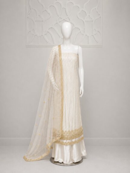 3 Piece Bareeze Net Embroidered Suit – Heavy Sequence Work