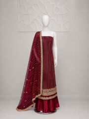 3 Piece Bareeze Net Embroidered Suit – Heavy Sequence Work