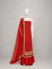 3 Piece Bareeze Net Embroidered Suit – Heavy Sequence Work - Image 9
