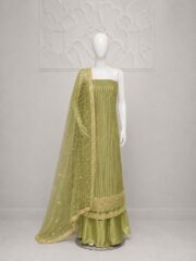 3 Piece Bareeze Net Embroidered Suit – Heavy Sequence Work - Image 3