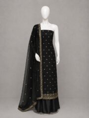 Premium Soft Net Heavy Embroidered 3 Piece Suit – Katori Sequence Work - Image 11