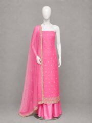 Premium Soft Net Heavy Embroidered 3 Piece Suit – Katori Sequence Work - Image 8