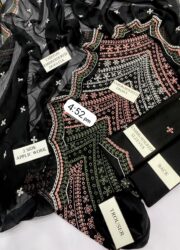 Maria.B Premium Black Chikankari Embroidered Lawn 3 Piece Unstitched Suit 2026 - Image 3