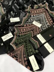 Maria.B Premium Black Chikankari Embroidered Lawn 3 Piece Unstitched Suit 2026 - Image 2