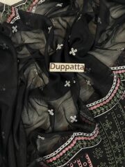 Maria.B Premium Black Chikankari Embroidered Lawn 3 Piece Unstitched Suit 2026 - Image 4