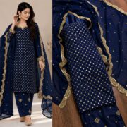 Hiba Bukhari Premium Crinkle Chiffon 3 Piece Suit - Image 13
