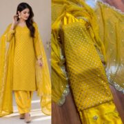 Hiba Bukhari Premium Crinkle Chiffon 3 Piece Suit - Image 12