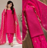Hiba Bukhari Premium Crinkle Chiffon 3 Piece Suit - Image 11
