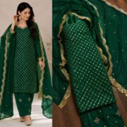 Hiba Bukhari Premium Crinkle Chiffon 3 Piece Suit - Image 2