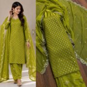 Hiba Bukhari Premium Crinkle Chiffon 3 Piece Suit - Image 8