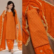 Hiba Bukhari Premium Crinkle Chiffon 3 Piece Suit - Image 4
