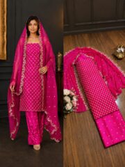 Hiba Bukhari Premium Crinkle Chiffon 3 Piece Suit - Image 9