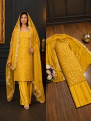 Hiba Bukhari Premium Crinkle Chiffon 3 Piece Suit - Image 6