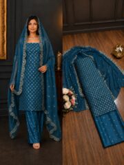 Hiba Bukhari Premium Crinkle Chiffon 3 Piece Suit - Image 2