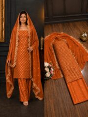 Hiba Bukhari Premium Crinkle Chiffon 3 Piece Suit - Image 12