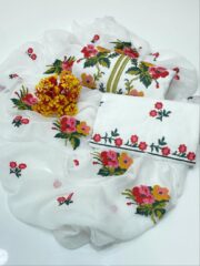 Premium Mid Season Cotton Cross Stitch 3 Piece Suit - Image 5