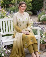 Shamoze Silk Digital Tie Dye Handwork 3 Piece Suit - Image 9