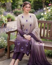 Shamoze Silk Digital Tie Dye Handwork 3 Piece Suit - Image 3