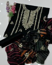 Elegant 3 Piece Lawn Suit with Tie & Dye Dupatta - Image 10