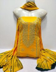 Elegant 3 Piece Lawn Suit with Tie & Dye Dupatta - Image 9