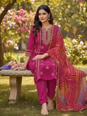Elegant 3 Piece Lawn Suit with Tie & Dye Dupatta - Image 8