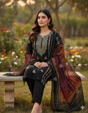 Elegant 3 Piece Lawn Suit with Tie & Dye Dupatta - Image 2