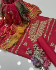 Elegant 3 Piece Lawn Suit with Tie & Dye Dupatta - Image 6