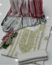 Elegant 3 Piece Lawn Suit with Tie & Dye Dupatta - Image 7