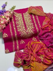Elegant 3 Piece Lawn Suit with Tie & Dye Dupatta - Image 3