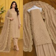Hiba Bukhari Premium Crinkle Chiffon 3 Piece Suit - Image 12