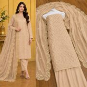 Hiba Bukhari Premium Crinkle Chiffon 3 Piece Suit - Image 25