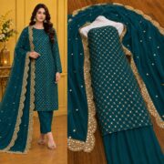 Hiba Bukhari Premium Crinkle Chiffon 3 Piece Suit - Image 8