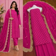 Hiba Bukhari Premium Crinkle Chiffon 3 Piece Suit - Image 3
