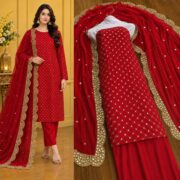 Hiba Bukhari Premium Crinkle Chiffon 3 Piece Suit - Image 5