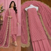 Hiba Bukhari Premium Crinkle Chiffon 3 Piece Suit - Image 23