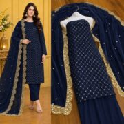 Hiba Bukhari Premium Crinkle Chiffon 3 Piece Suit - Image 17